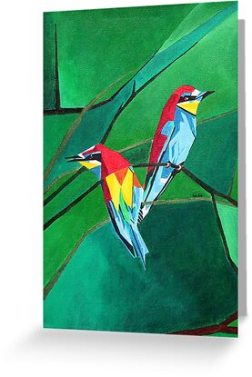 Brighly Colored European Bee-eaters by taiche