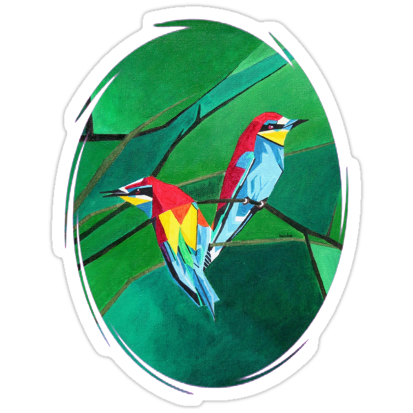 Brighly Colored European Bee-eaters by taiche