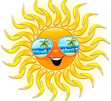 Summer Sun Cartoon with Sunglasses by BluedarkArt