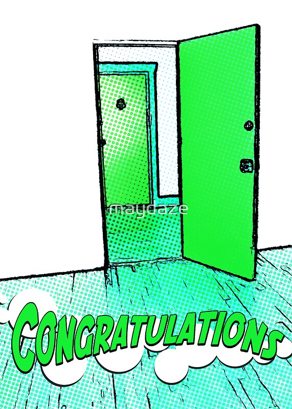 "congratulations on your new apartment" Greeting Cards by maydaze