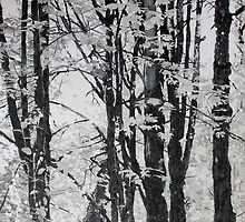 Specks of Light, mixed media on canvas by Sandrine Pelissier