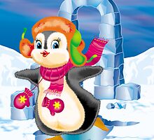 penguin on the skates by SVETLANA ZOLOTAREVA