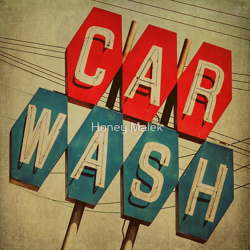 "Retro Car Wash Sign" by Honey Malek Redbubble