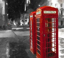 Edinburgh On The Phone - Classic Red British Phone Box by Mark Tisdale
