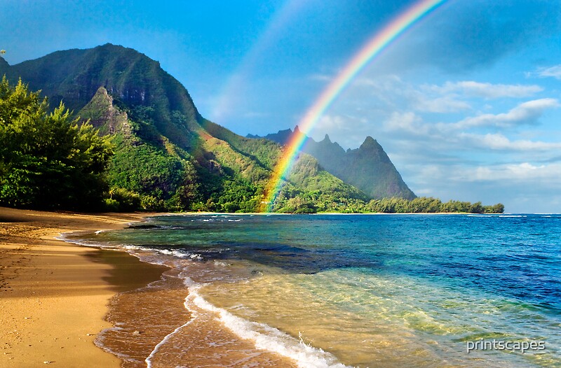 rainbow-at-tunnels-beach-hawaii-by-printscapes-redbubble