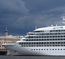 Seabourn Sojourn Berthed Beneath Stormy Skies by M-EK