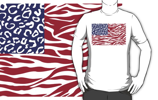 leopard american flag shirt