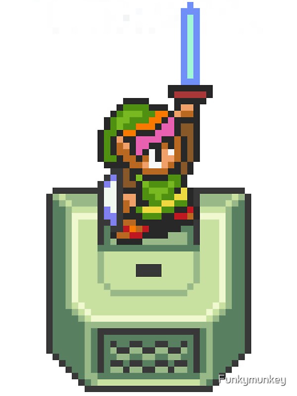 "Link holding Master Sword" Stickers by Funkymunkey Redbubble