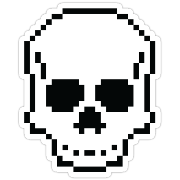 "Pixel Skull" Stickers by TyCart | Redbubble