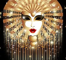 Golden Venice Carnival Mask by BluedarkArt