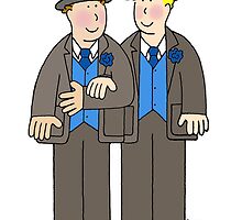 Civil union grooms in top hat and tails. by KateTaylor