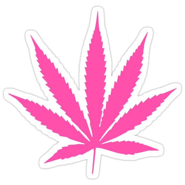 Pink Pot Leaf Stickers By Mstark Redbubble