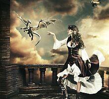 Steampunk Warrior and Little Miska by PavanKrushik
