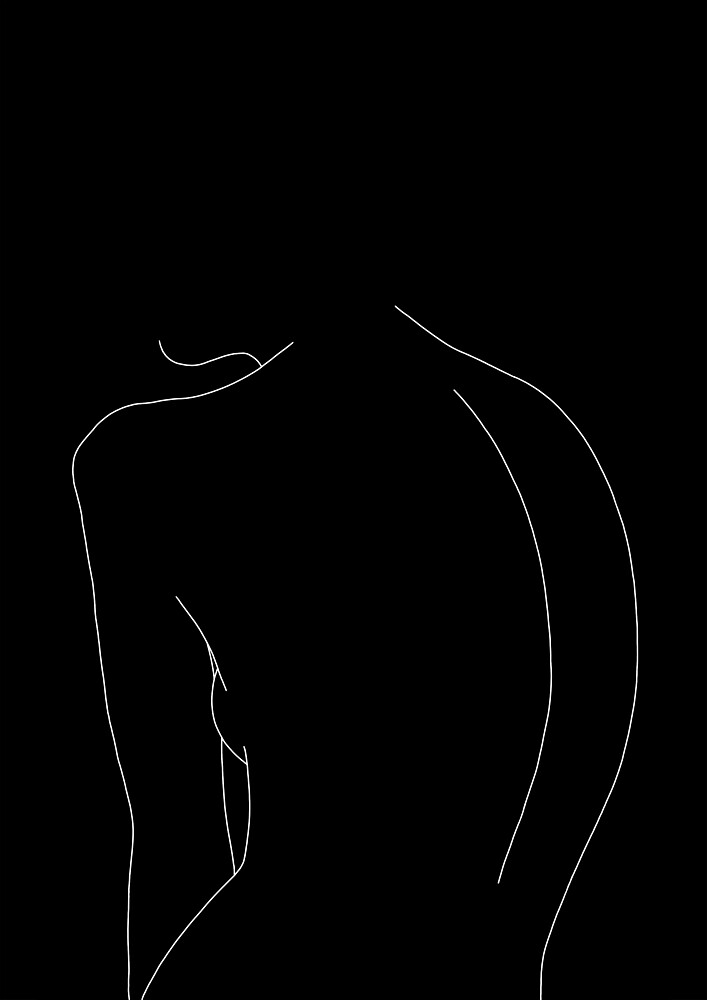 Nude Back Line Drawing Illustration Alex Black By Thecolourstudy