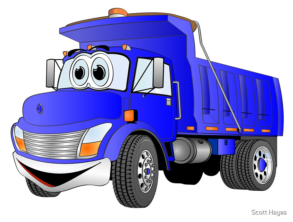 "Blue Cartoon Dump Truck" by Graphxpro | Redbubble