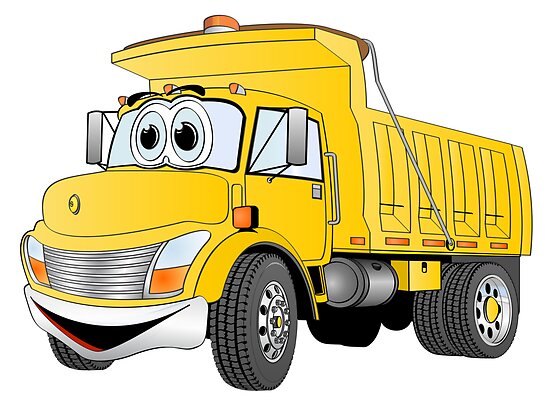 "Yellow Cartoon Dump Truck" by Graphxpro | Redbubble