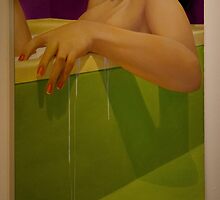 Woman Soaking In A Bathtub by Al Bourassa