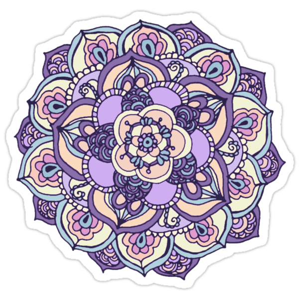 Aqua, Pink and Purple Doodled Pattern by Tangerine-Tane