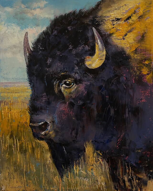 Bison Posters By Michael Creese Redbubble