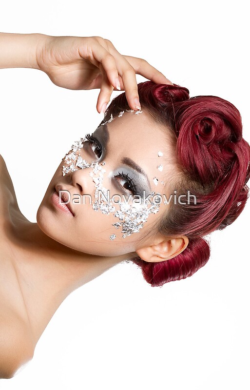 &quot;Silver Leaf on Asian Girl&quot; iPhone Cases &amp; Skins by Dan Novakovich | Redbubble - flat,800x800,075,f