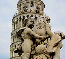 Leaning tower of Pisa and Cherubs, Tuscany, Italy by buttonpresser
