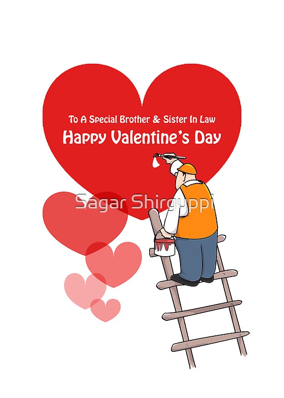 My grandfather is the best in, birthday wish for grandfather "Valentine's Day Brother & Sister In Law Cards, Red Hearts Cartoon