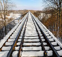Snowy Railway Trestle by Kenneth Keifer