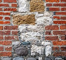 Brick and Stone Wall by Kenneth Keifer