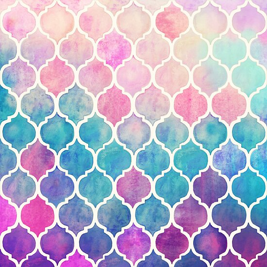 Pastel Watercolor Pattern | quot rainbow pastel watercolor moroccan pattern quot by micklyn Pastel Watercolor Pattern | quot rainbow pastel watercolor moroccan pattern quot by micklyn