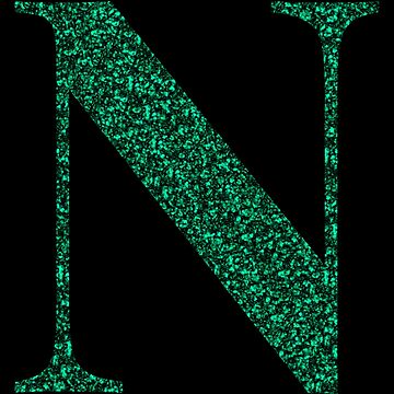 Letter N Emerald Dark Green Glitter Effect Alphabet Sticker For Sale