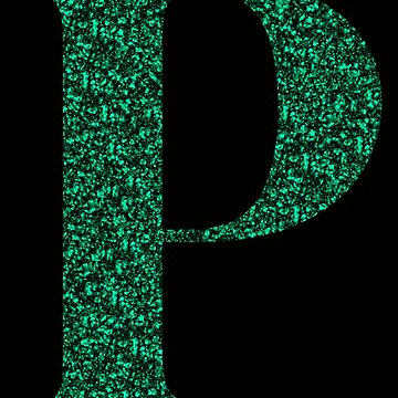 Letter P Emerald Dark Green Glitter Effect Alphabet Sticker For Sale