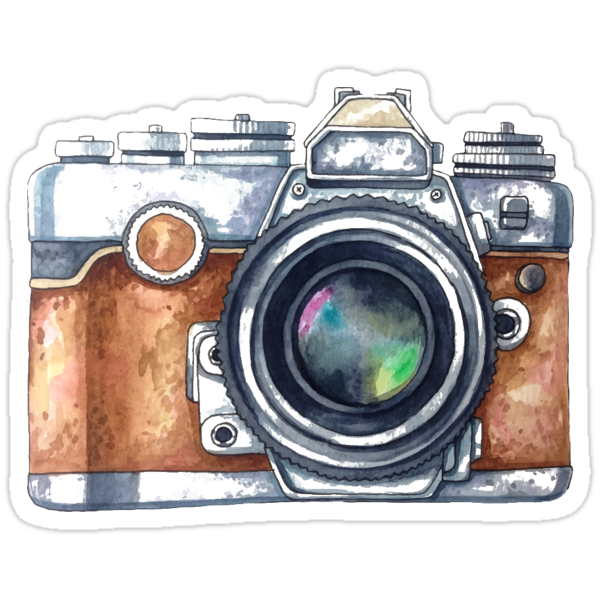 Watercolor Camera Stickers By Kristin Sheaffer Redbubble