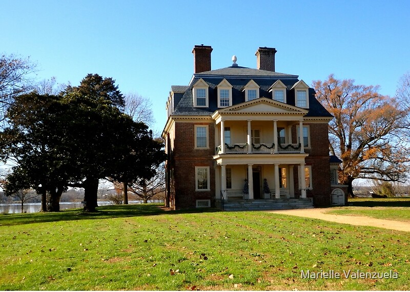 "Shirley Plantation House on the James River, Virginia" Art Prints by