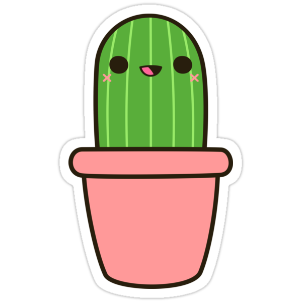 Cute Cactus In Pink Pot Stickers By Peppermintpopuk Redbubble 6861