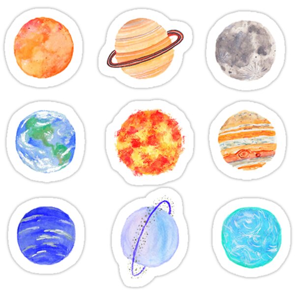 Planets Stickers By Hallesiegel Redbubble