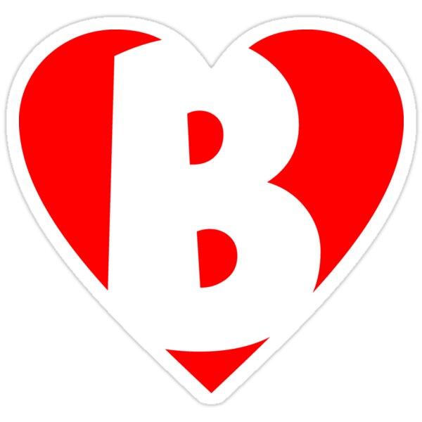 "I Love B - Heart B - Heart With Letter B" Stickers By Theshirtshops ...