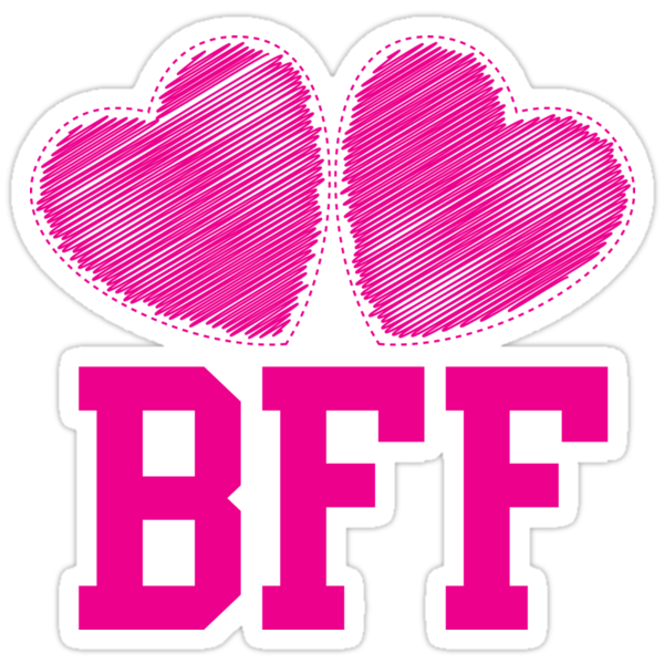 Bff With Cute Pink Hearts Best Friends Forever Stickers By Jazzydevil