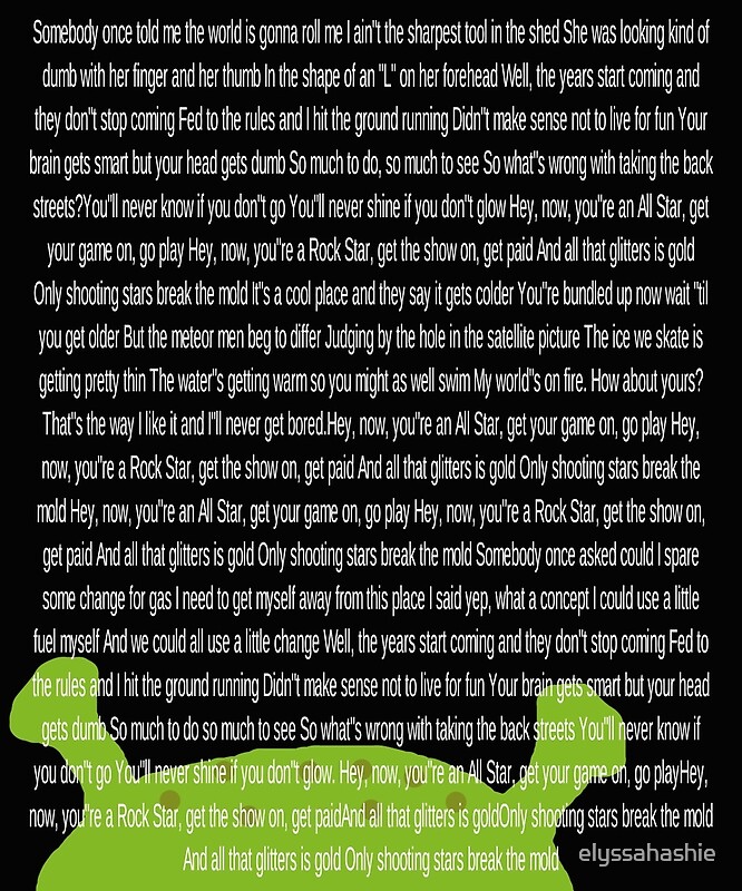 "All Star Lyrics" by elyssahashie | Redbubble