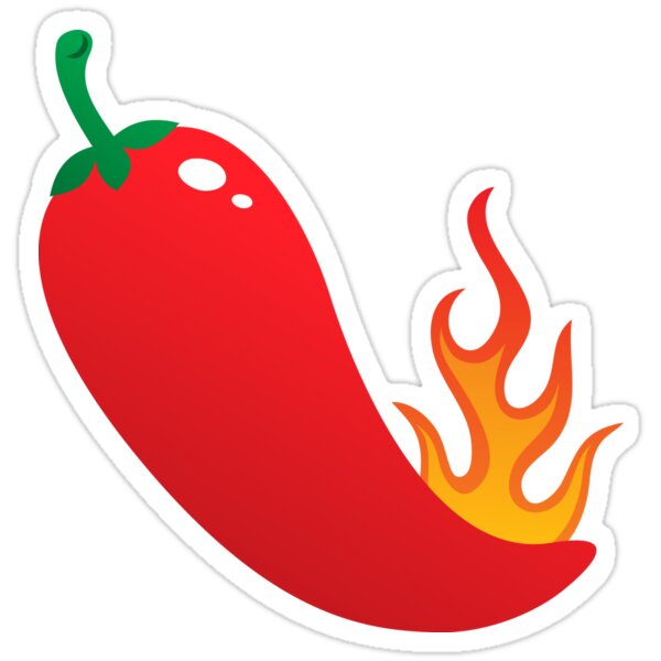 Hot Red Chili Pepper Jalapeno With Flame Sticker Stickers By Mhea