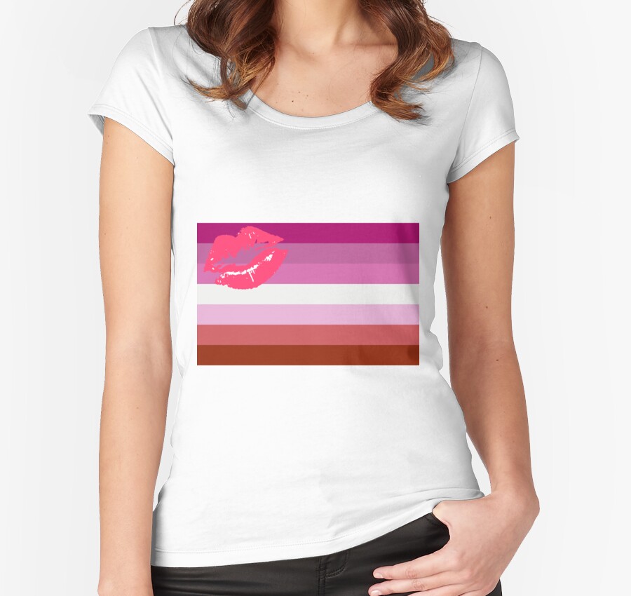 Lipstick Lesbian Pride Flag Women S Fitted Scoop T Shirts By