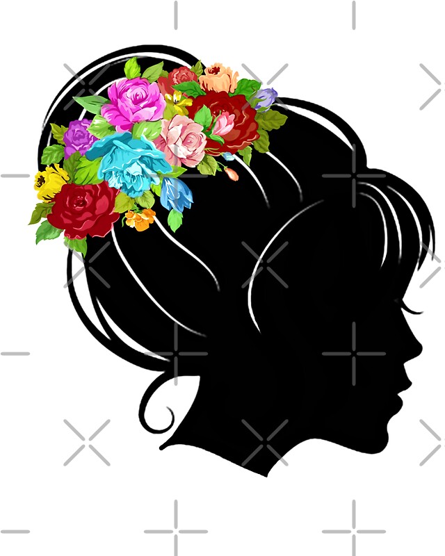 "Flower Crown Silhouette" Stickers by lifeofalostmuse Redbubble