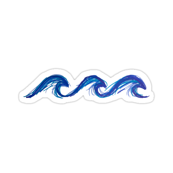 Waves Stickers By Arielcadoff Redbubble