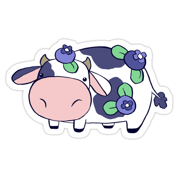 blue berry cow pillow pet