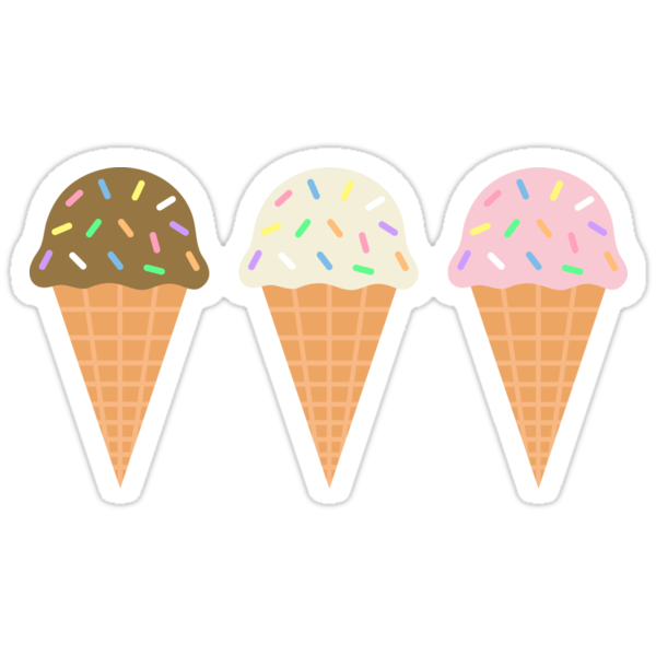 Three Ice Cream Cones Stickers By Macbrittdesigns Redbubble 