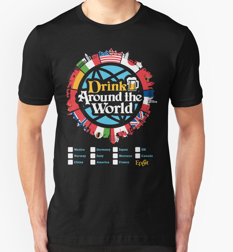 "Drink Around the World EPCOT Checklist v1" TShirts & Hoodies by