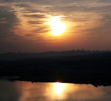 Sunset at Lake Folsom by Polly Peacock