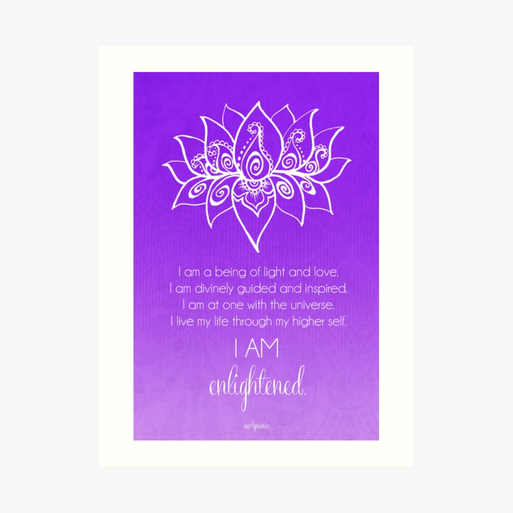 Crown Chakra Affirmation Art Print By CarlyMarie Redbubble