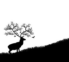 Silent Stag - White by UneartheDesigns