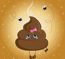 Cute turd with a bow and flies. by Lyusya