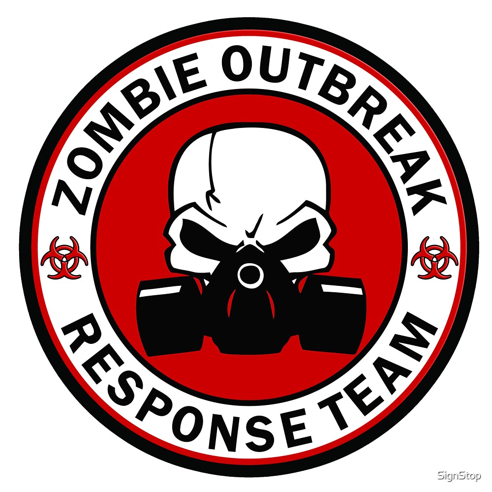 "Zombie Outbreak Response Team Skull Gas Mask" by SignStop | Redbubble